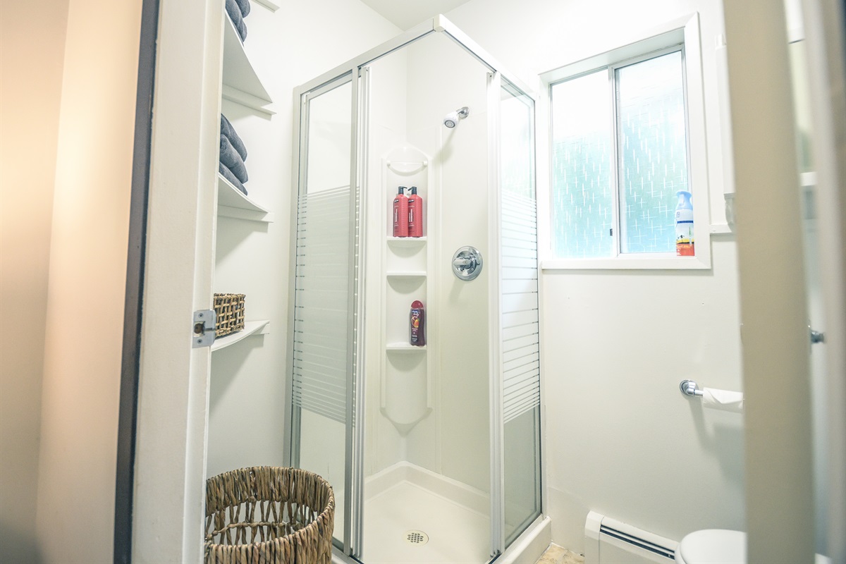 Private ensuite bathroom with standing shower