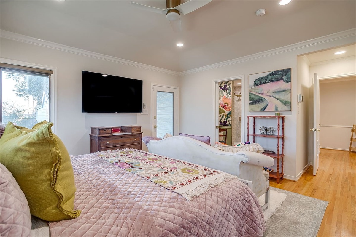 Primary suite designed for comfort and privacy