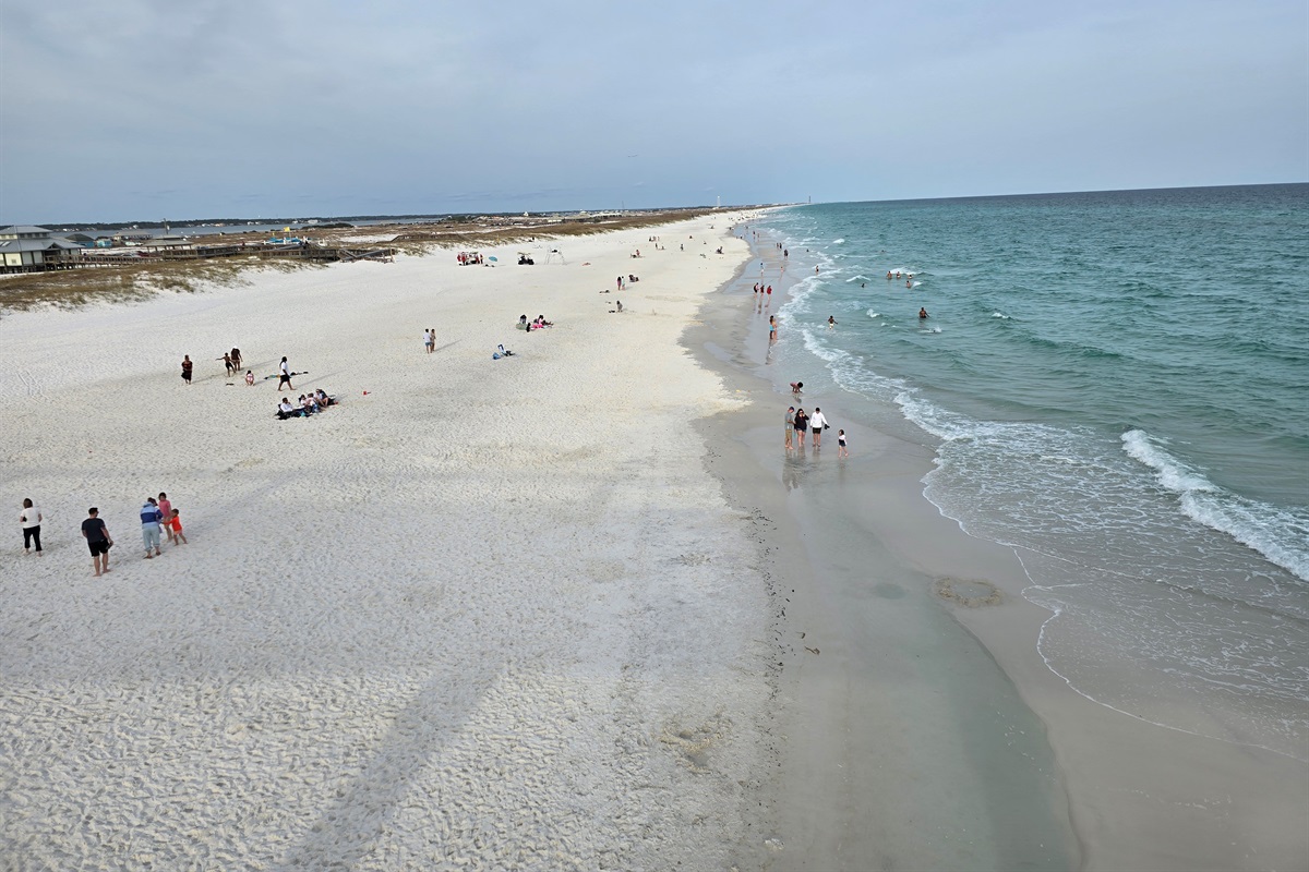 Navarre Beach is the next major beach to the east which connects to Pensacola Beach.  It's a beautiful drive down the seashore.