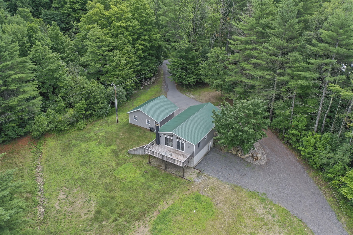 Aerial view from the back of the house. 