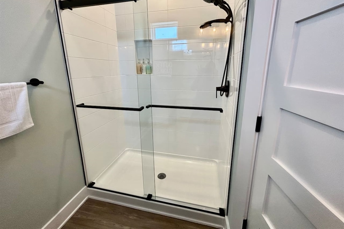 Walk in Shower in Bedroom 1