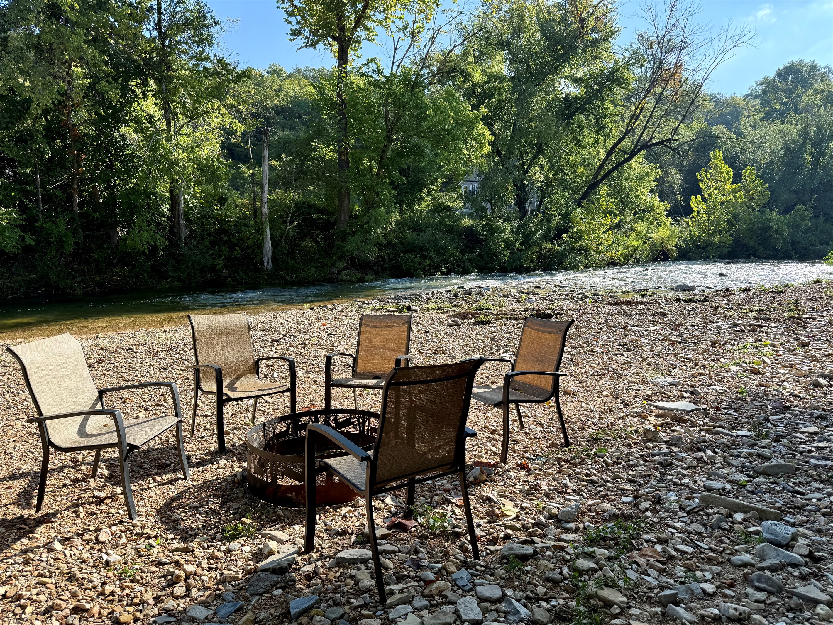 Creekside fire pit.