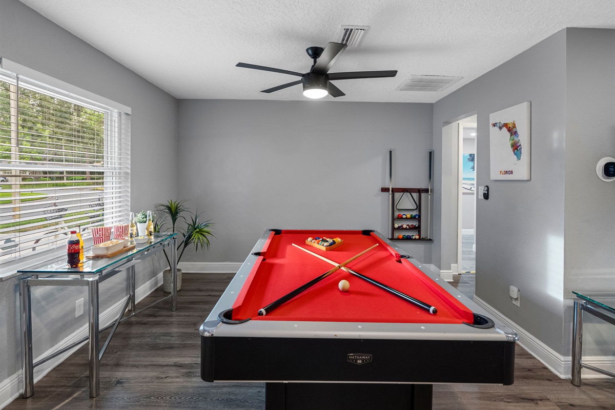Switch from a casual game of pool to fast-paced ping pong in seconds—this room is ready for friendly competition.