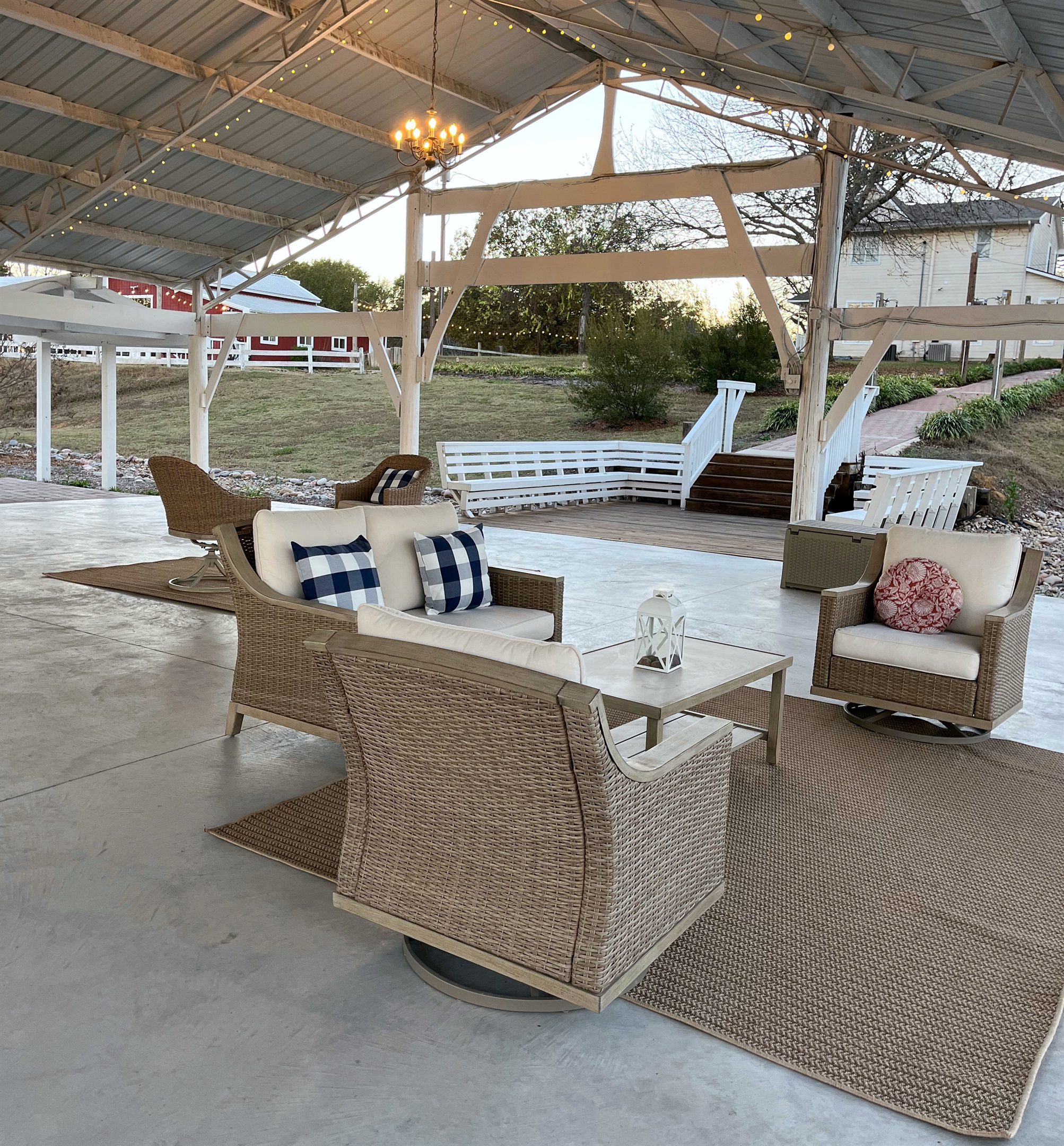 Pavilion is easy access from the Game Barn and houses