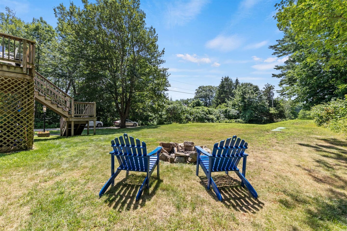 Enjoy a cozy fire under the stars in the yard!