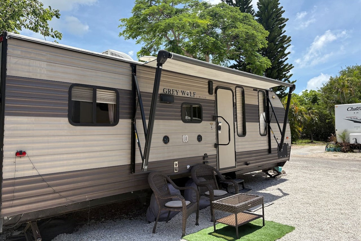 Outside RV - it has a awning.