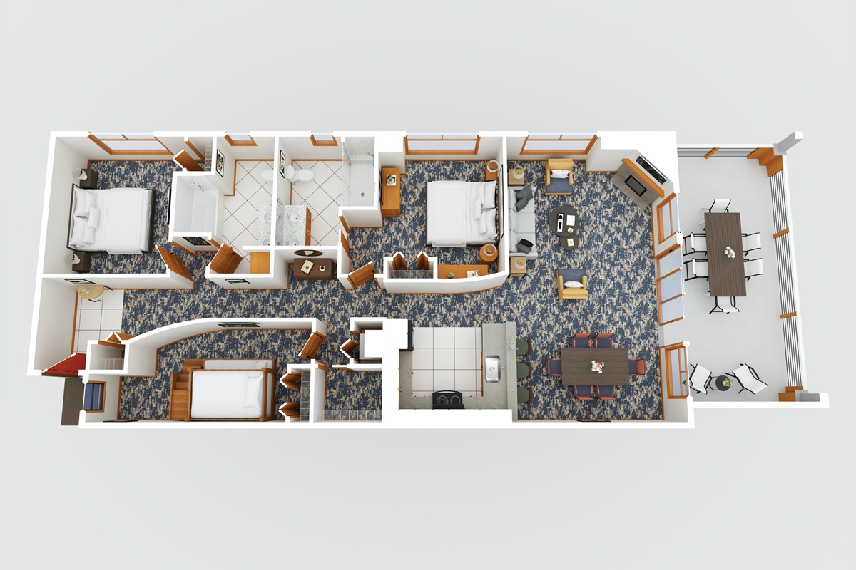 Single story floor plan - though floorplans may slightly vary by exact unit