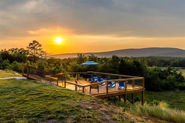 Sunset from the deck—one of the most photographed moments at Sierra Sky.