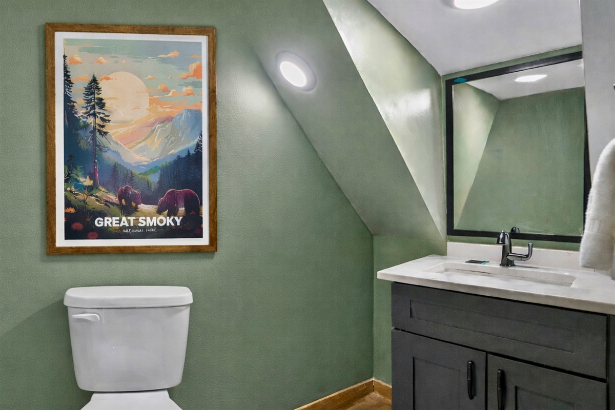 Twin trundle suite half bath is perfect for the kids when they need to get up in the middle of the night