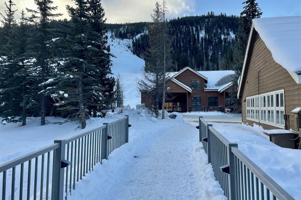 Private skier bridge to village & slopes