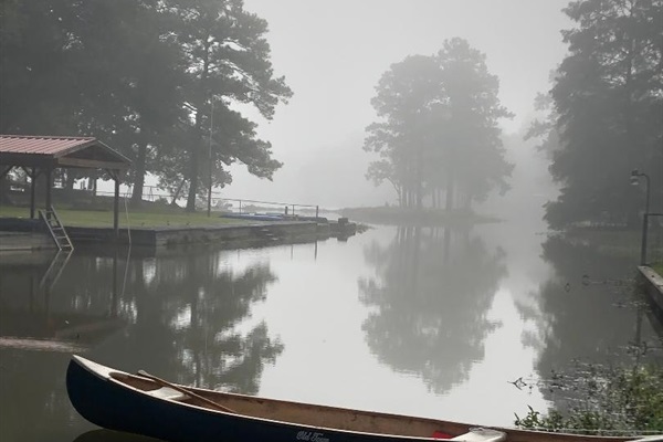 Morning coffee on the dock.