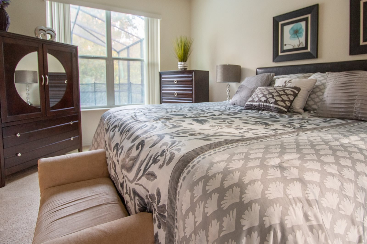Master Bed, TV in every bedroom!