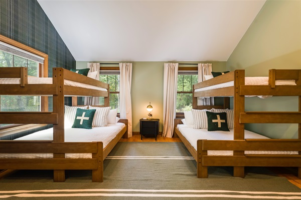 Spacious bedroom with room for the whole crew.