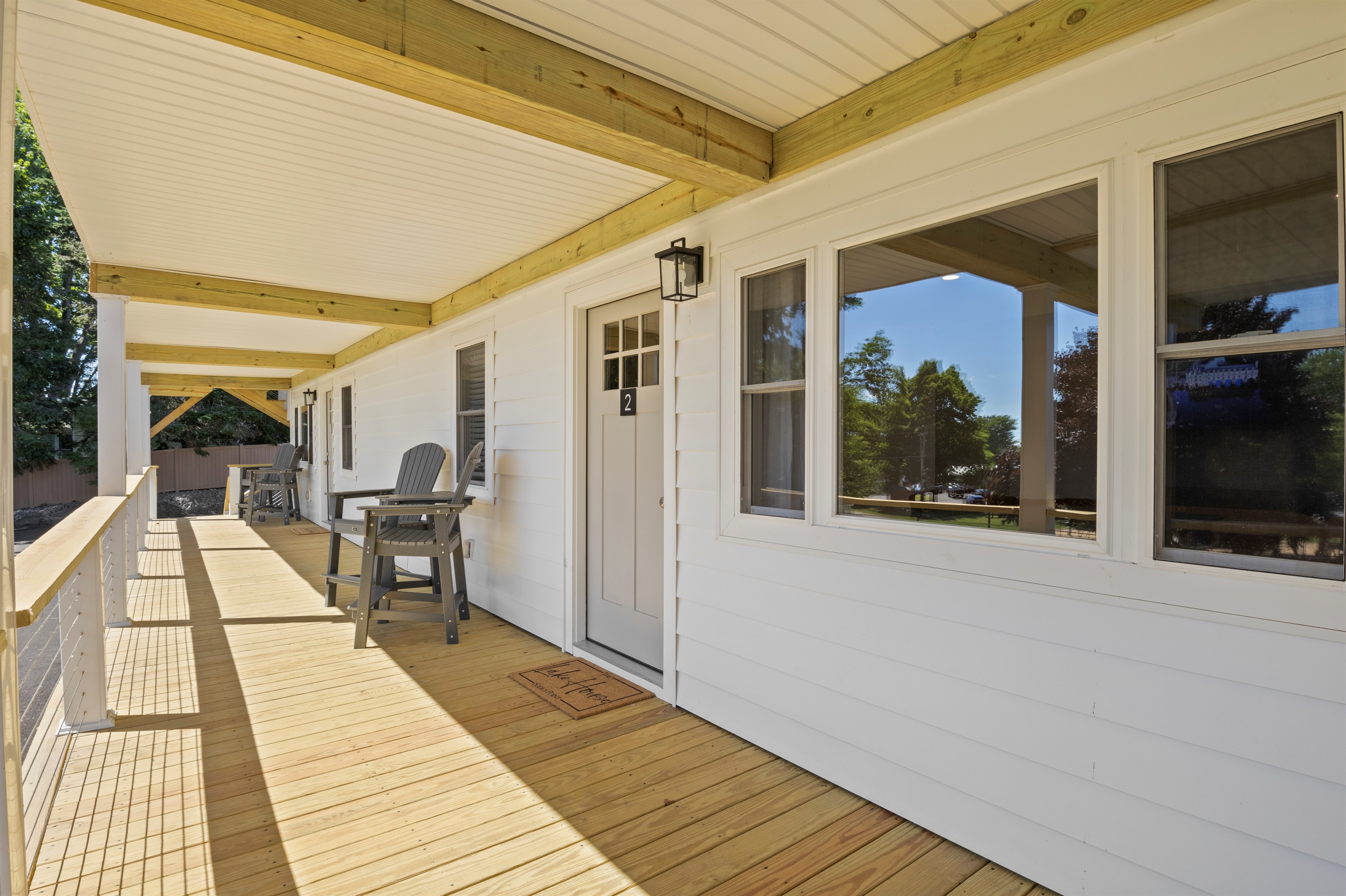 Unit has a dedicated high top table and 2 chairs on the deck
