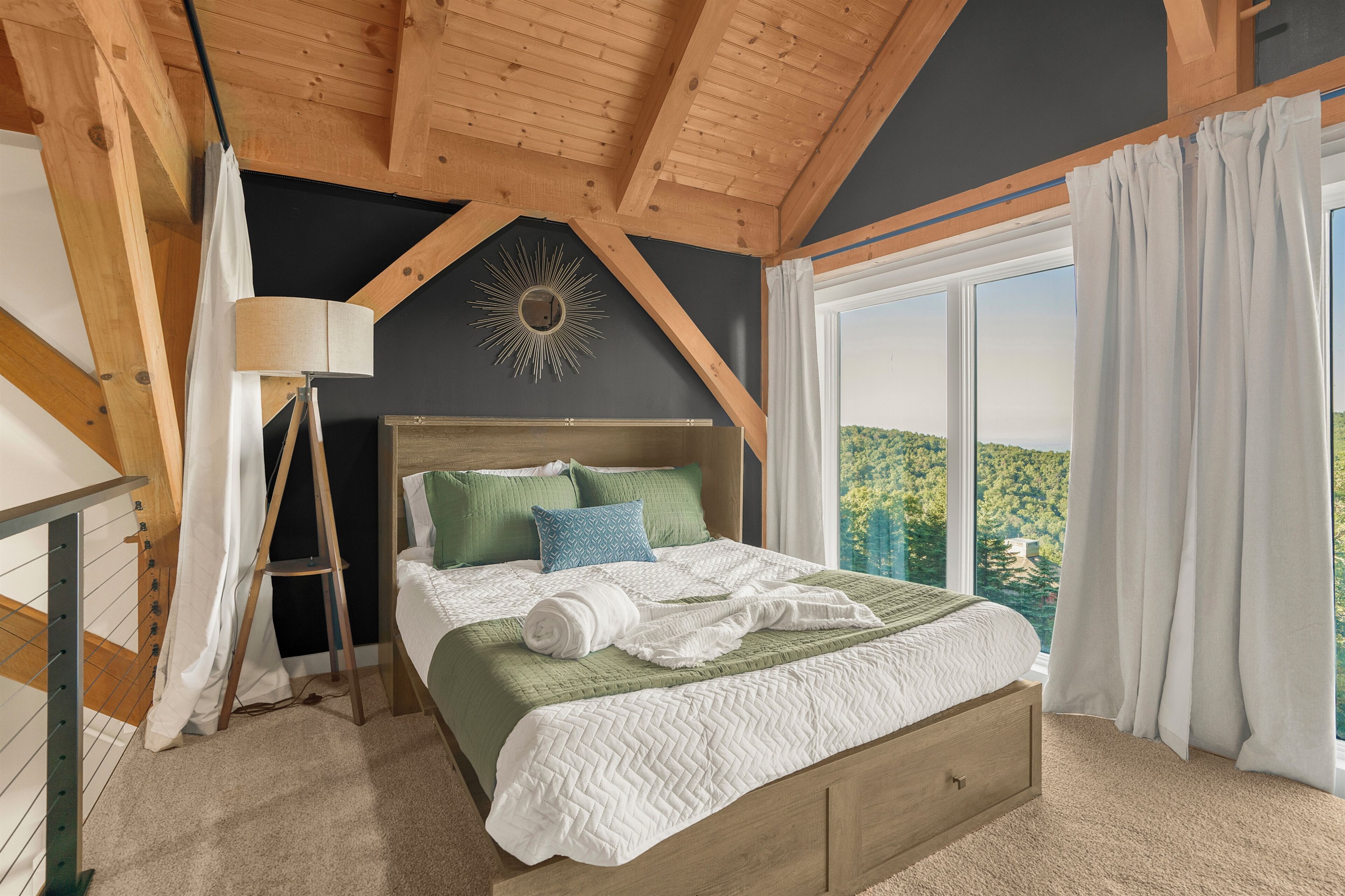 BR8: Loft area, shown here with queen murphy bed pulled out. 