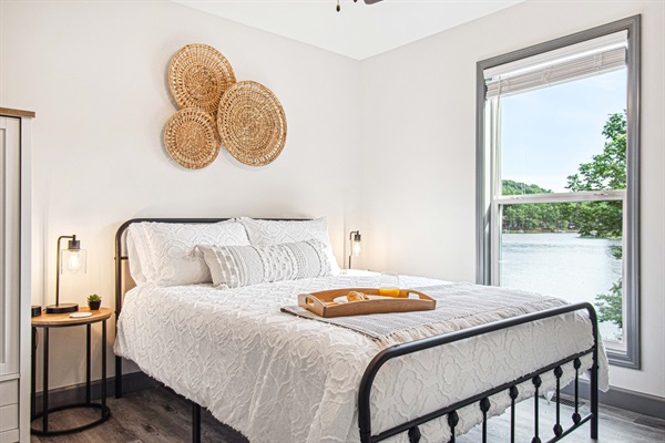 Take in stunning lake views from the downstairs master suite.