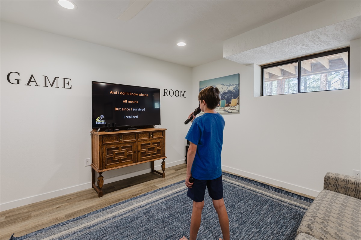 The game room isn’t just for games—grab the mic and enjoy karaoke with friends and family.