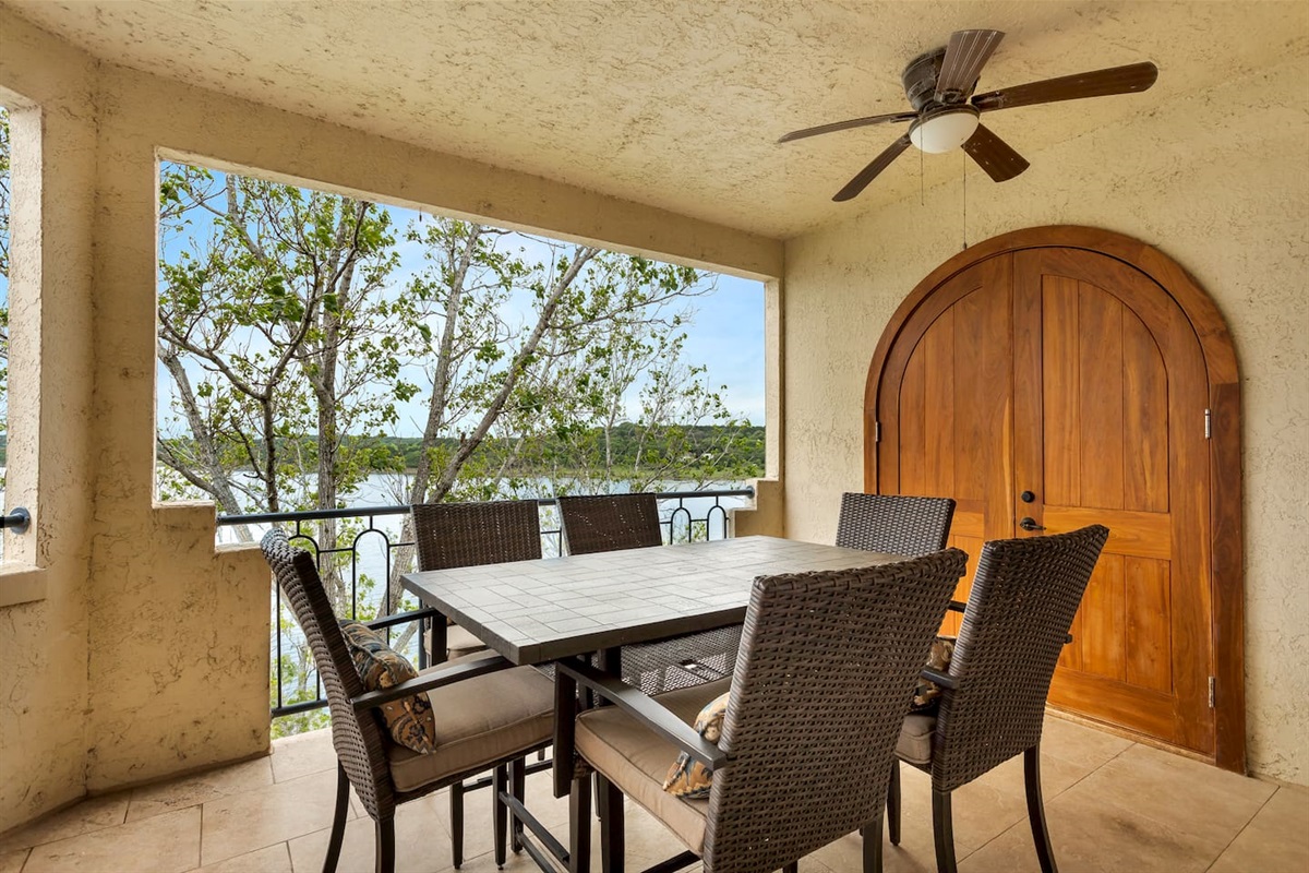 Beautiful Outdoor Dining Area with Family Room Access