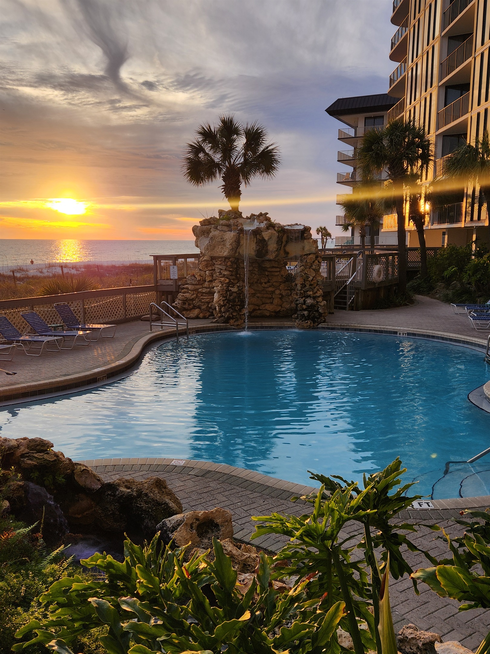 Tower 2 Pool and Waterfall