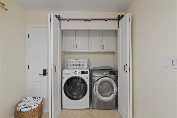 In-home washer and dryer for added convenience during your stay