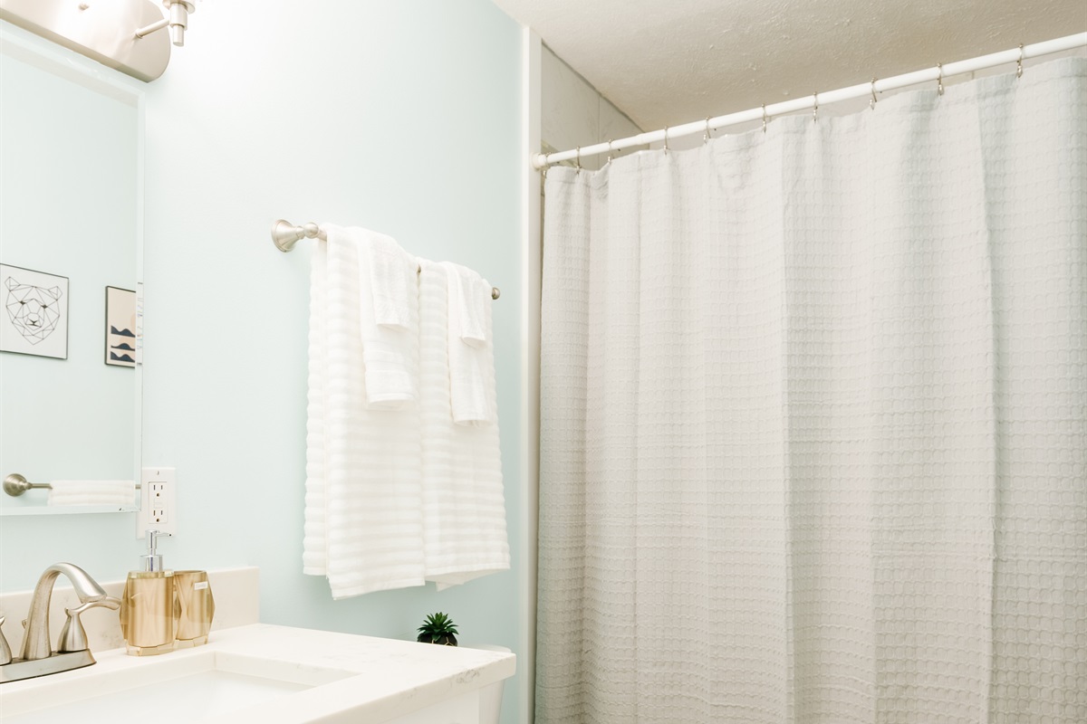 Main level bathroom with tub shower (bathroom 1)