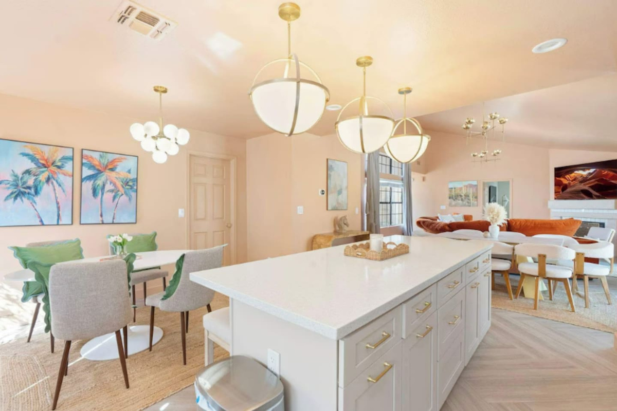 Open concept kitchen and dining with plenty of room to gather.
