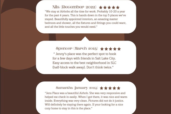 With dozens of 5-star reviews & 4 years as a Superhost, we’re proud to offer the kind of stay guests rave about, again & again.We’ve welcomed hundreds of guests to our thoughtfully designed homes — where cleanliness, comfort, & style come standard.