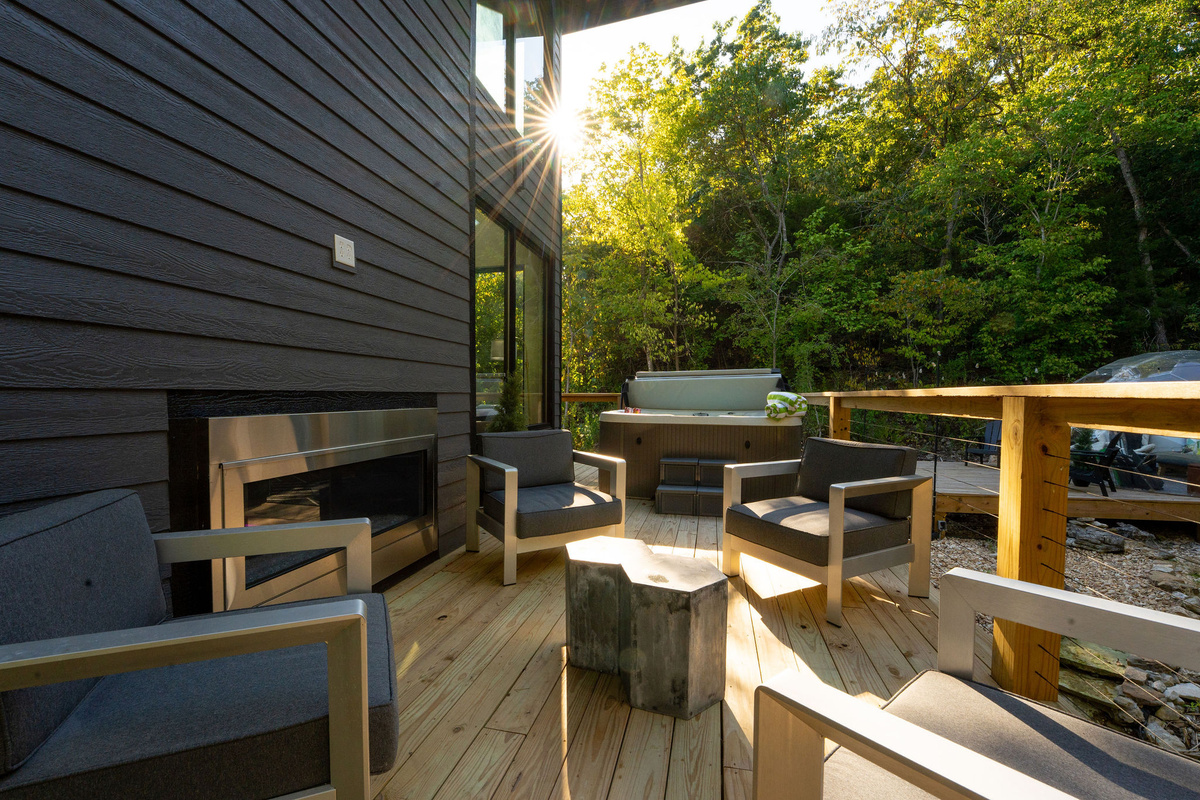 Unwind on the deck with nothing but trees, sky, and fresh air