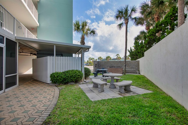 Shared charcoal grilling area