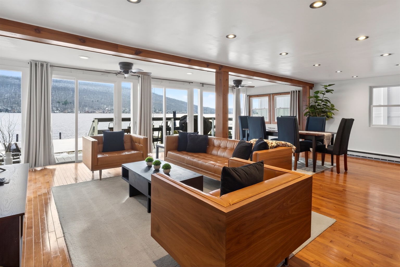 Beautiful open living room and dining room 