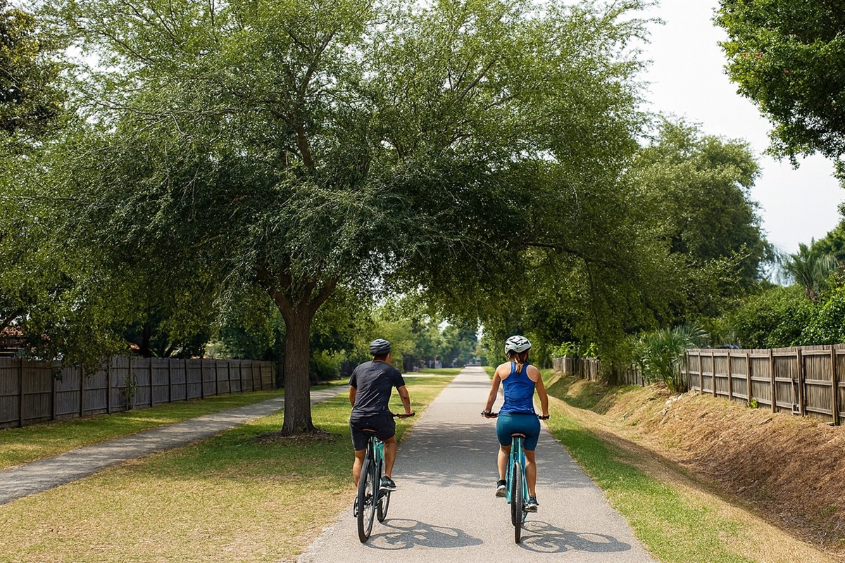 Nearby Seminole Waterfront Park and walking trail—enjoy peaceful morning strolls or bike rides among lush greenery during your stay near Madeira Beach and John's Pass.