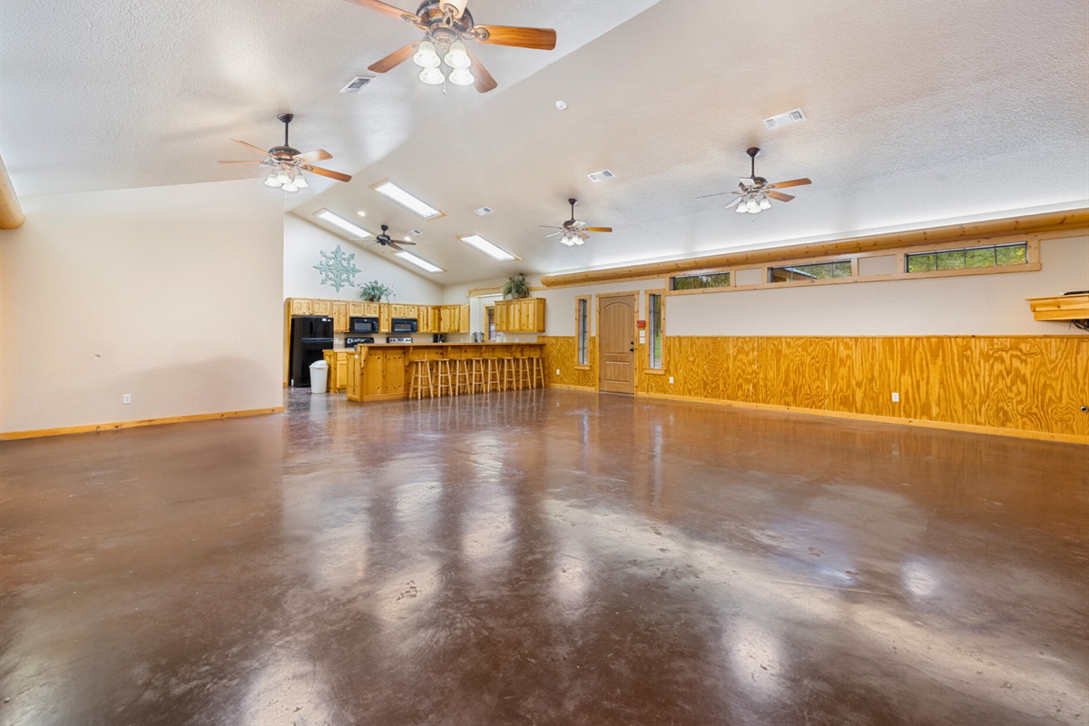 The large multi-purpose room offers flexible space for dining, meetings, or celebrations of any kind.