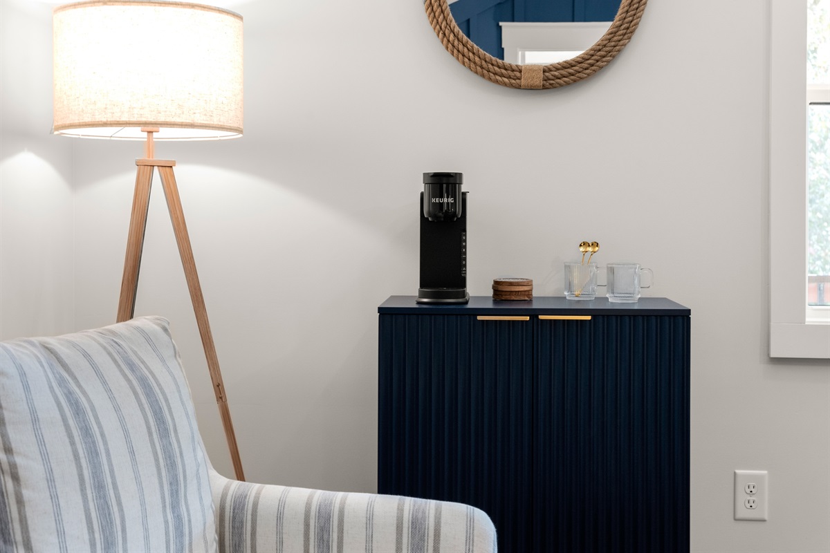 Thoughtful touches like a private coffee bar for your perfect start.