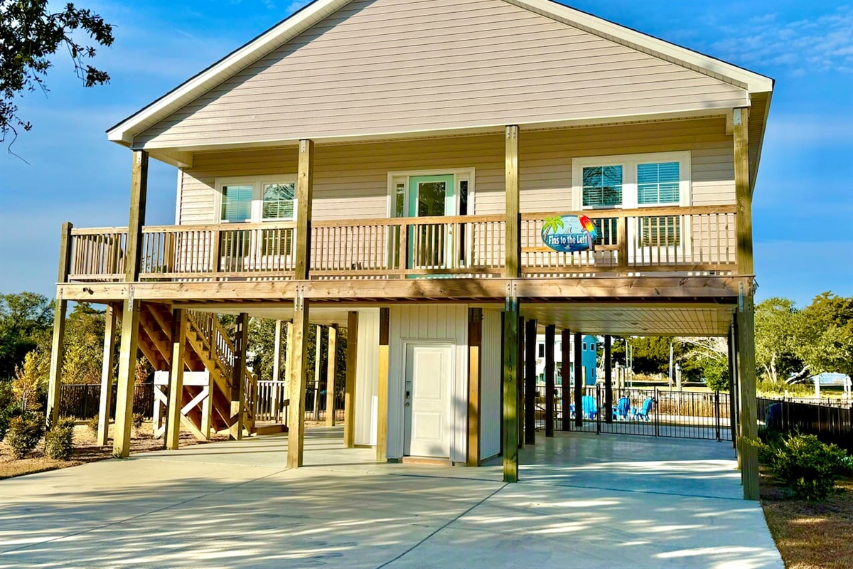 Enjoy our canal front home! The entire living space is accessed via a set of outdoor stairs. 