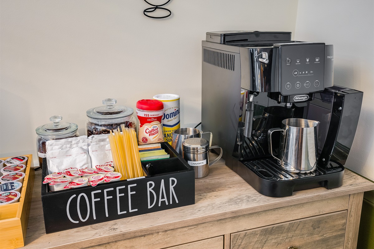 coffee bar and espresso maker