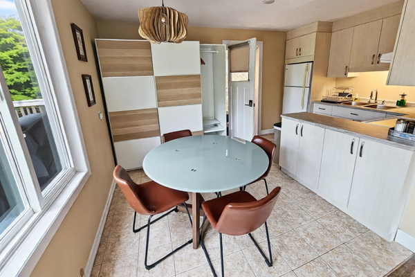 Dining room area with storage closet