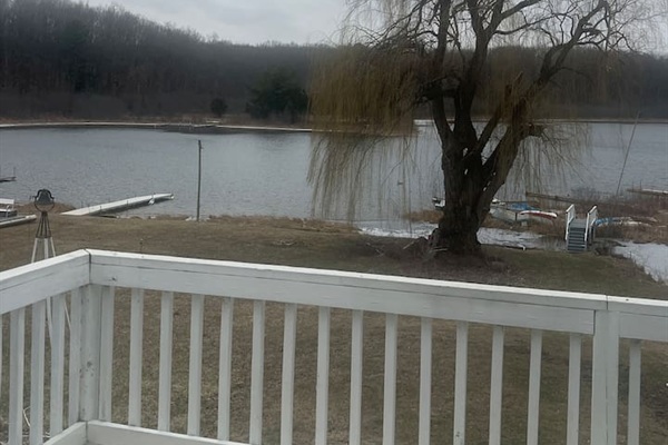 Winter view as the ice has just melted from the lake. 