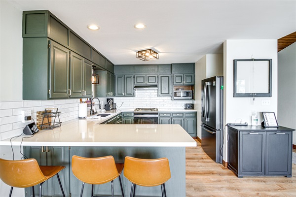 Modern kitchen with full-size appliances and ample counter space