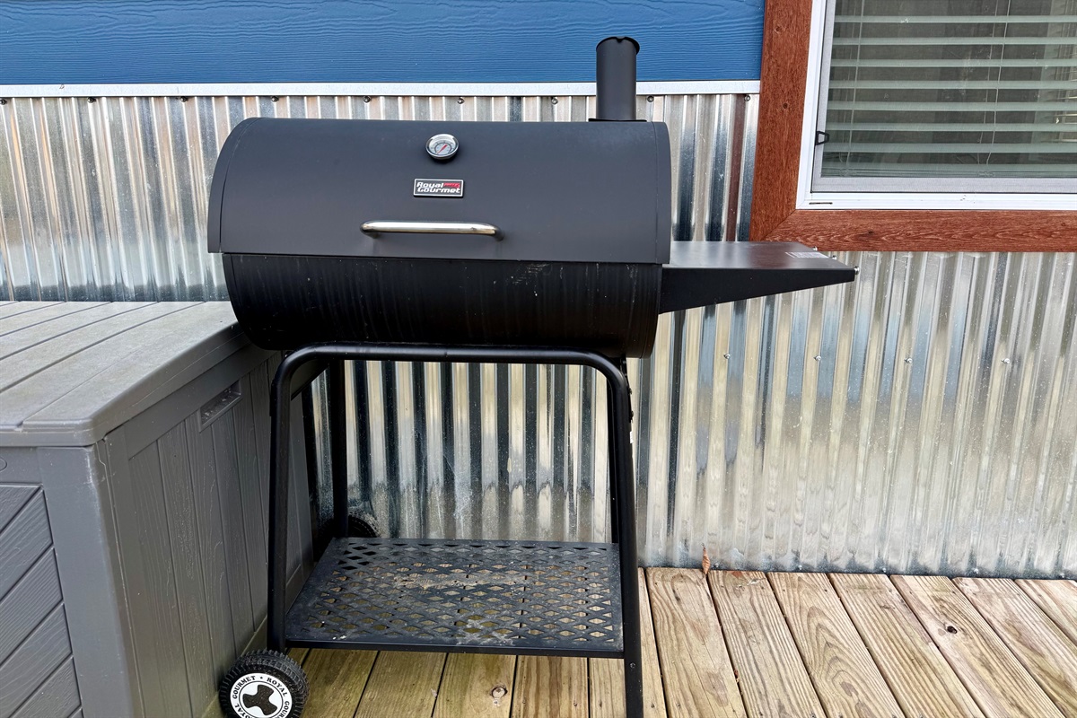 Enjoy cooking burgers on the charcoal grill while relaxing on the deck. Charcoal not provided- please bring your own.