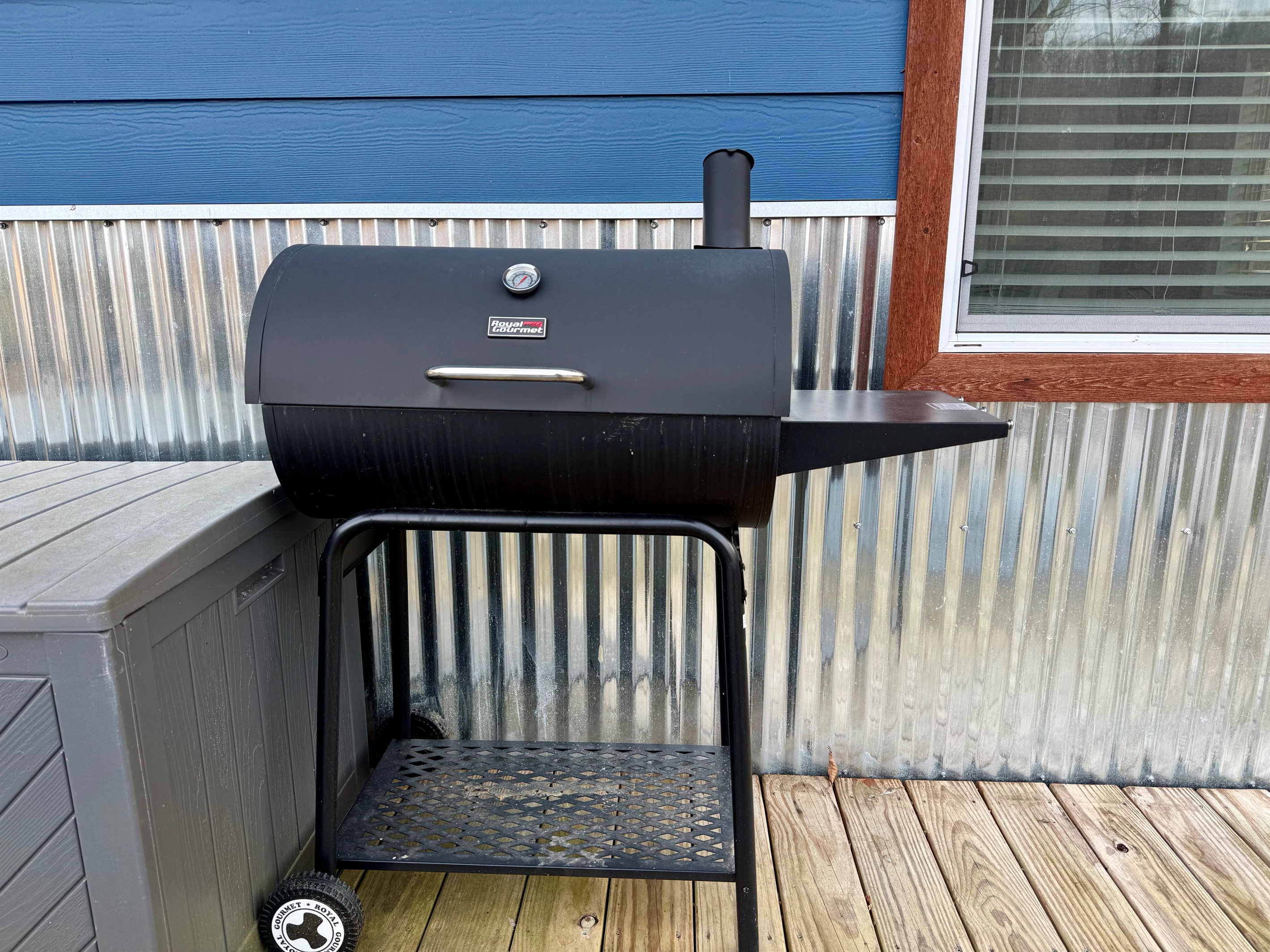 Enjoy cooking burgers on the charcoal grill while relaxing on the deck. Charcoal not provided- please bring your own.