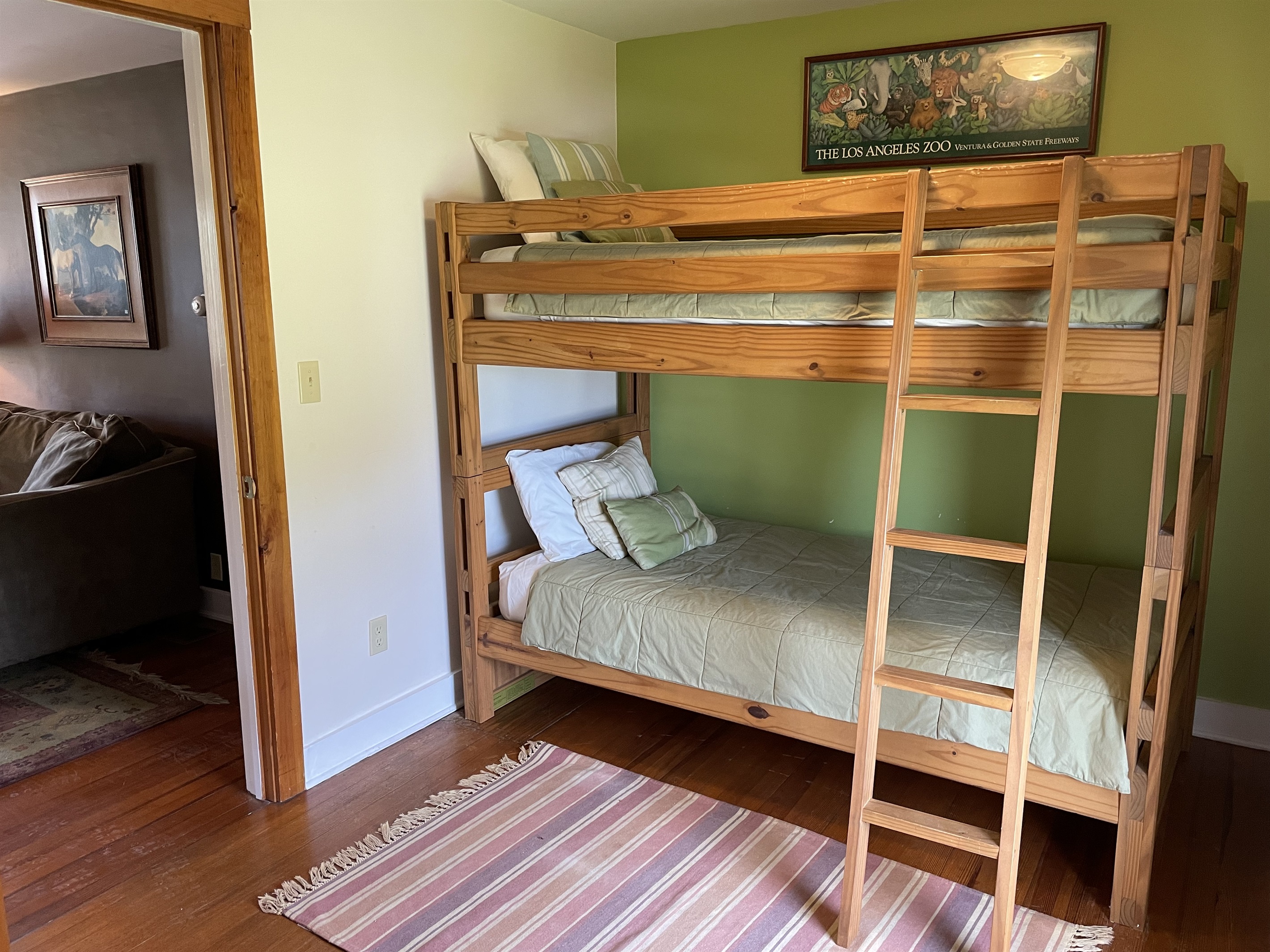 Green bunkbed room on first floor