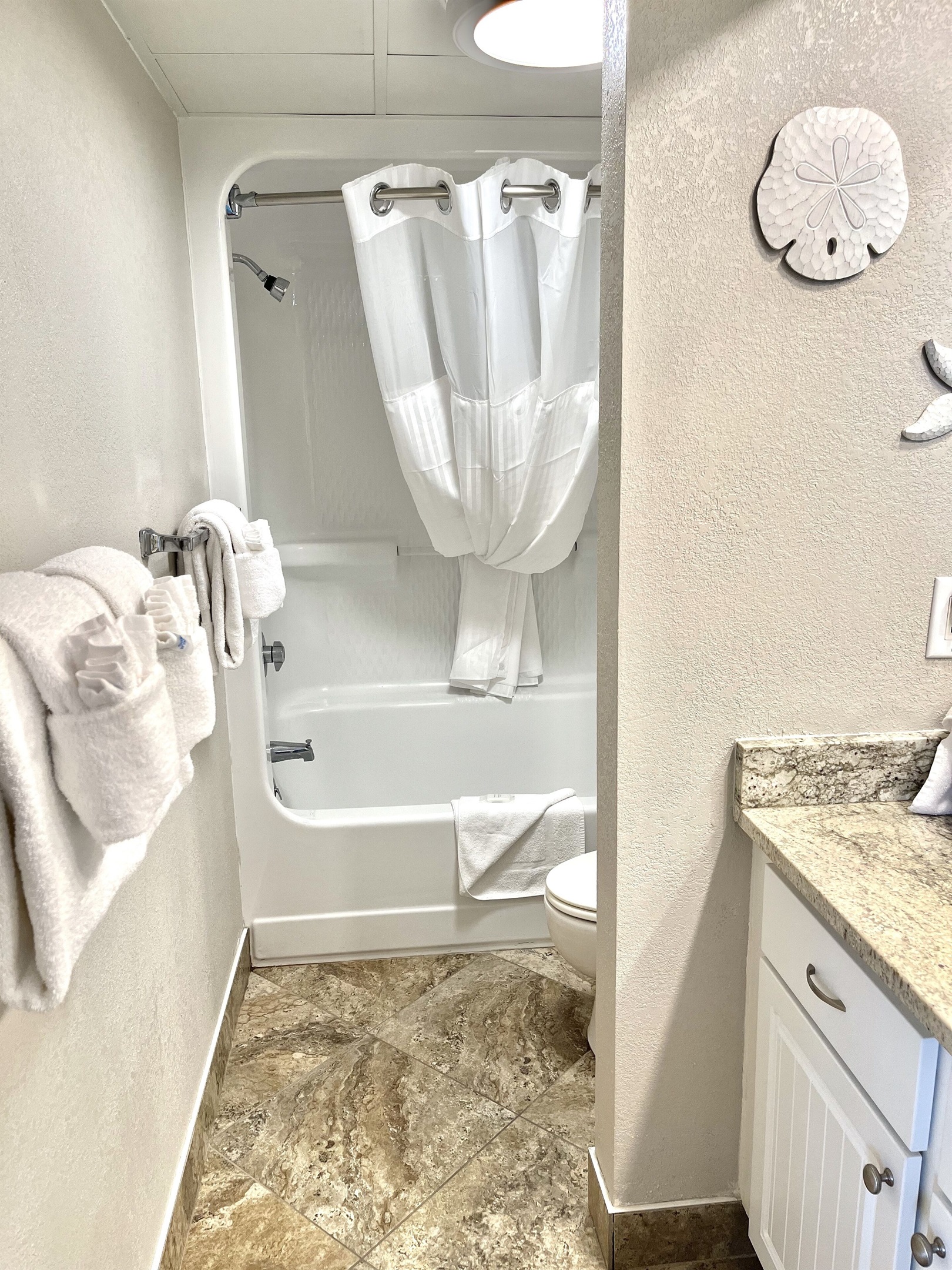 Master Bathroom with tub/shower combo.