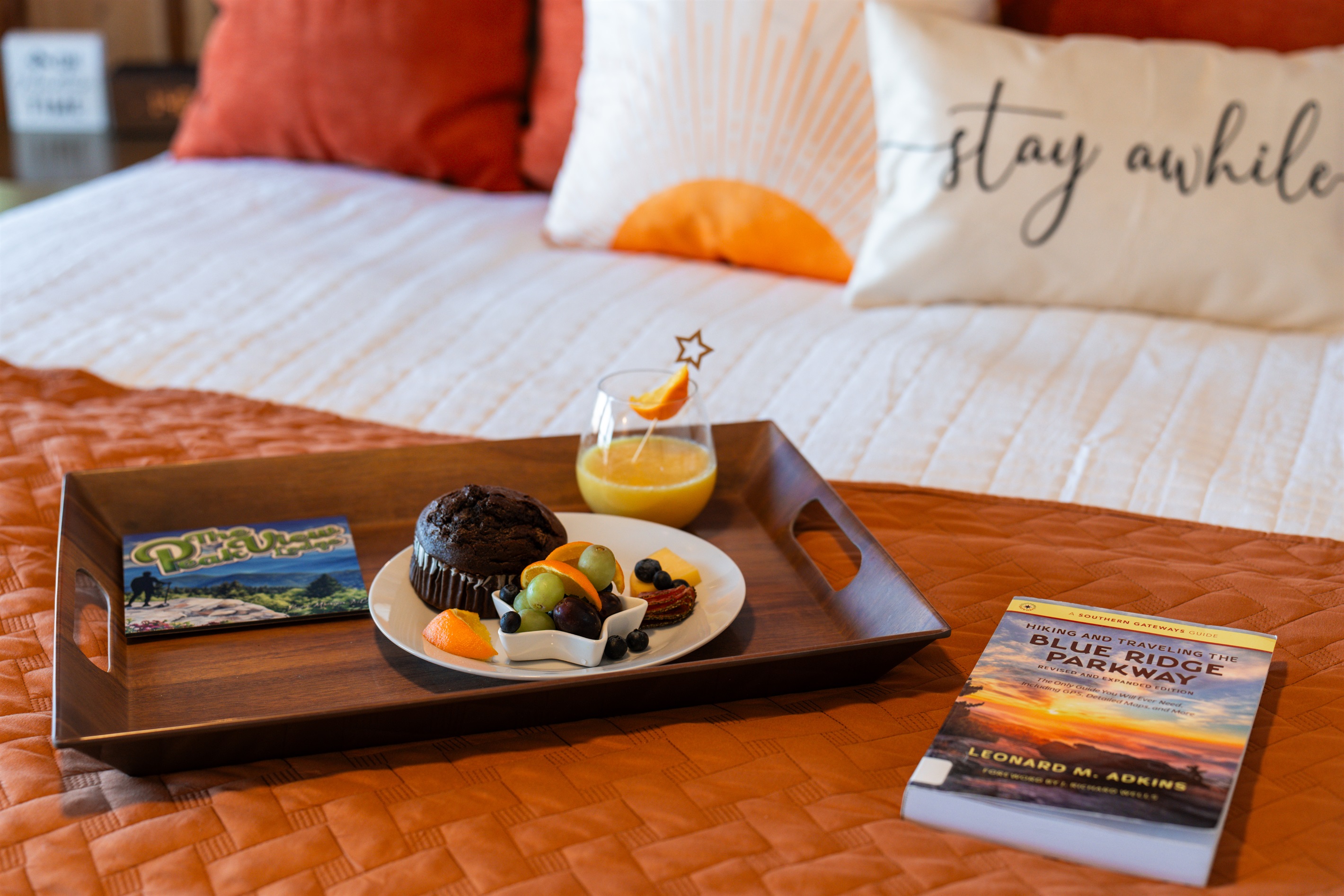 Stay awhile, breakfast in bed, planning adventures for tomorrow...