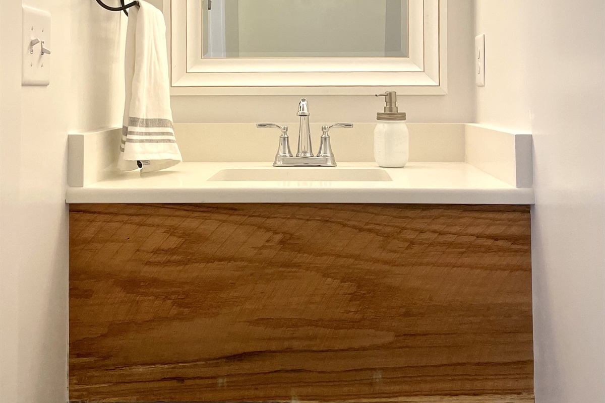 Stylish half bath on main floor