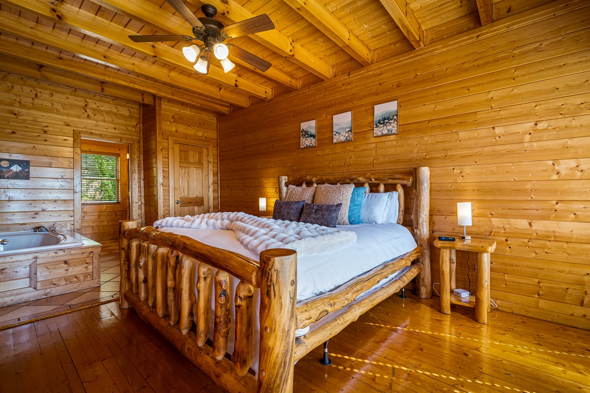 Kind BR suite (2nd level) with private deck and bathroom