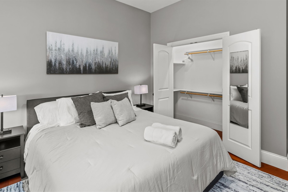 Don't worry about clutter in this room.  There's ample space to hide your things away.