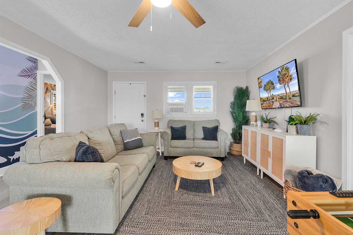 Comfortable sofas with coffee table