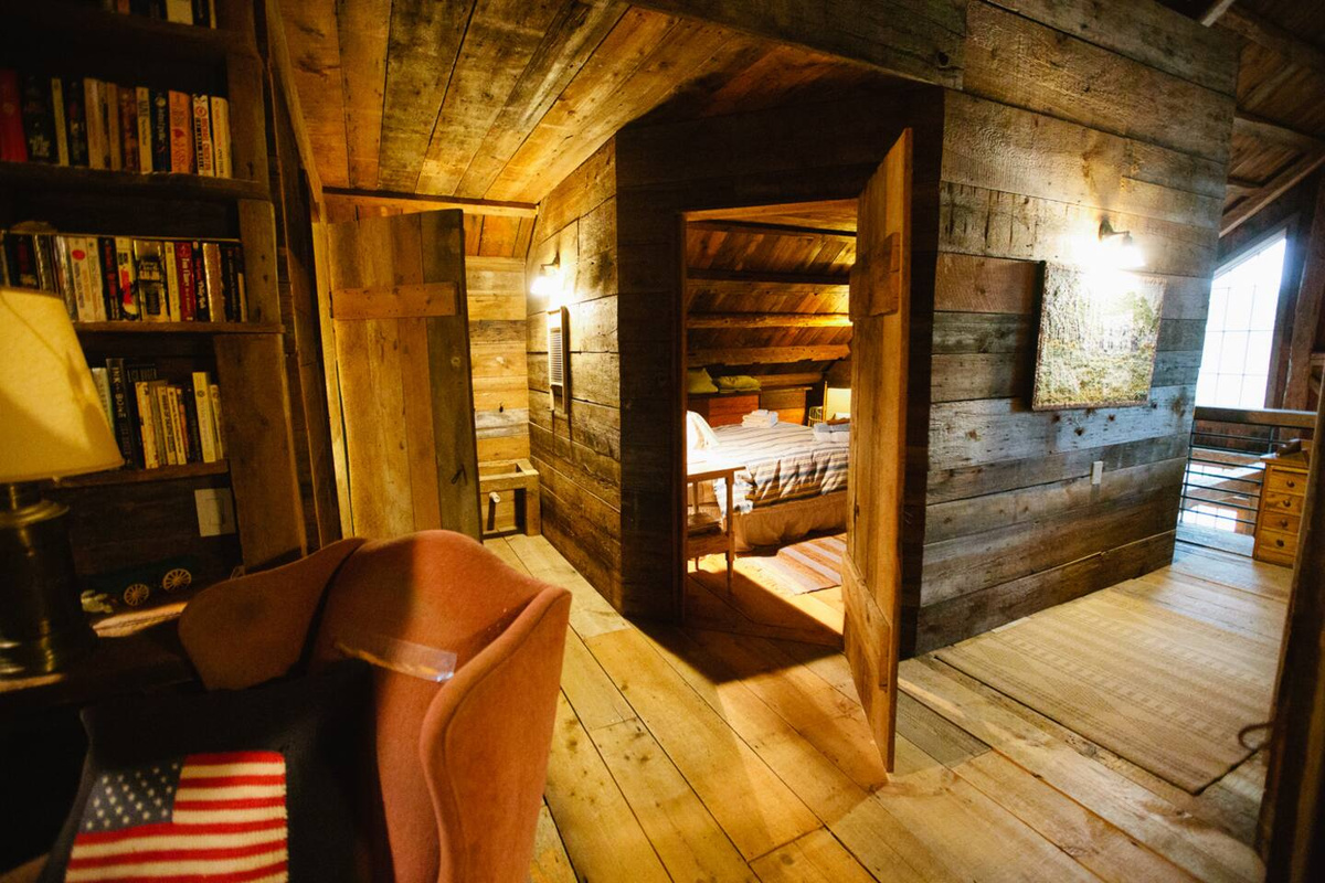 Upstairs library, hall and master bedroom.