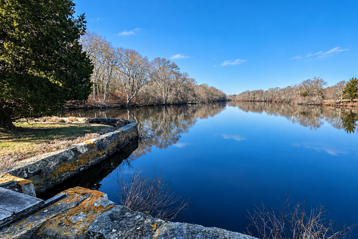 Mill Pond from the stone wall