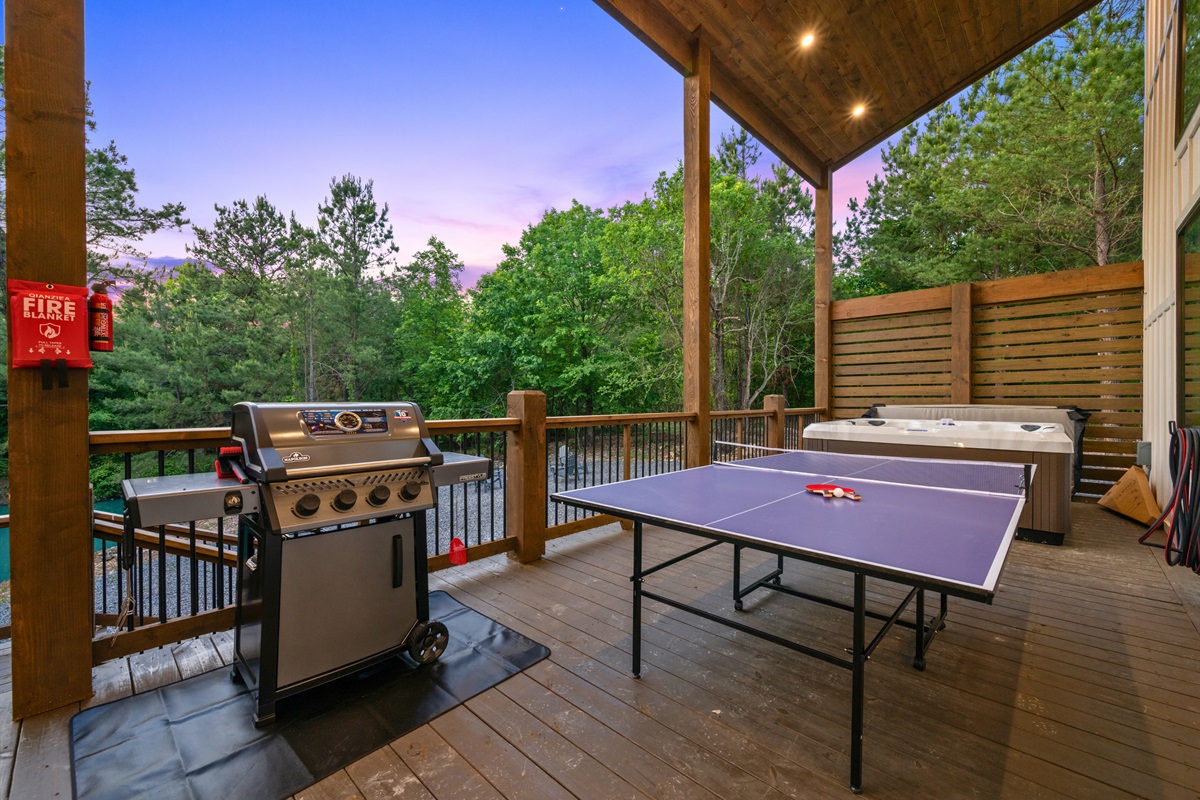 From grilling dinner to soaking in the hot tub, the back deck was thoughtfully designed for relaxing afternoons and memorable evenings together.